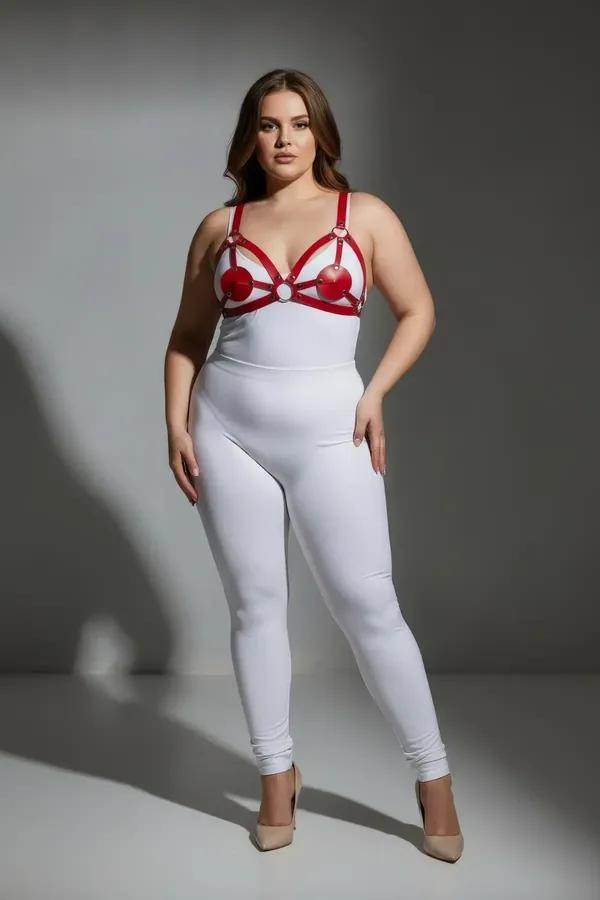 Red Strappy Harness with Heart Detail