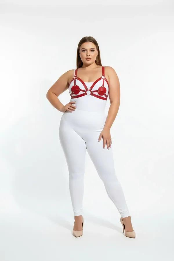 Red Strappy Harness with Heart Detail