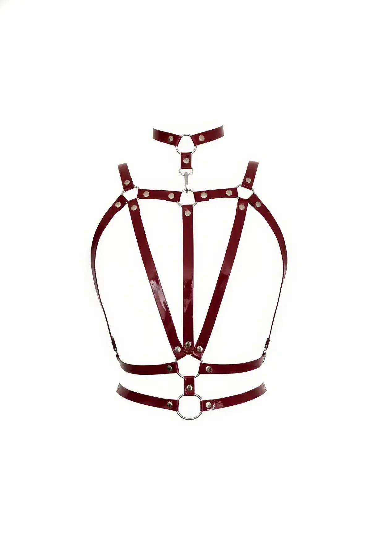 Patent Faux Leather Multi-Strap Body Harness