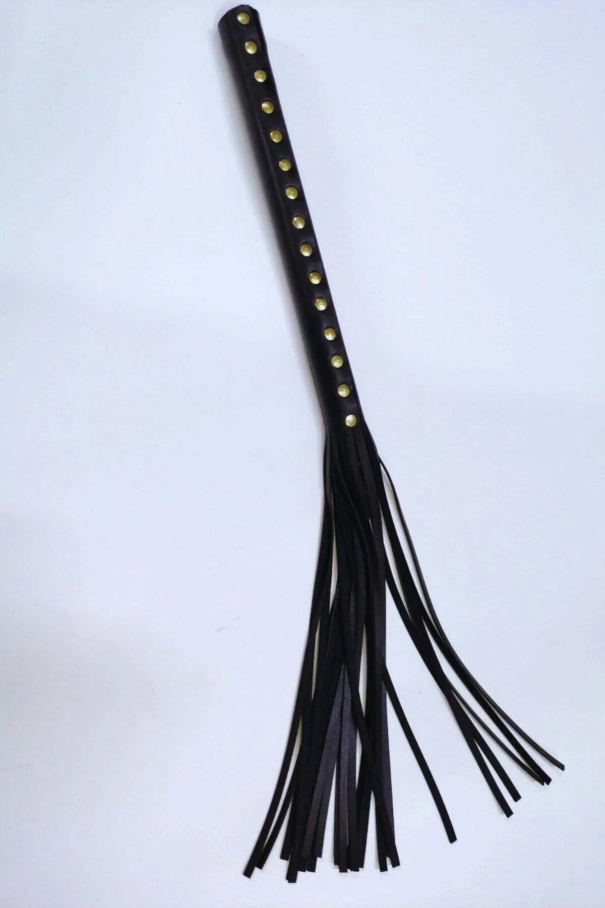 Studded Faux Leather Tassel Whip