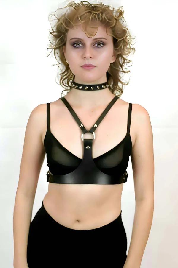 Chest Harness & Spiked Choker Set