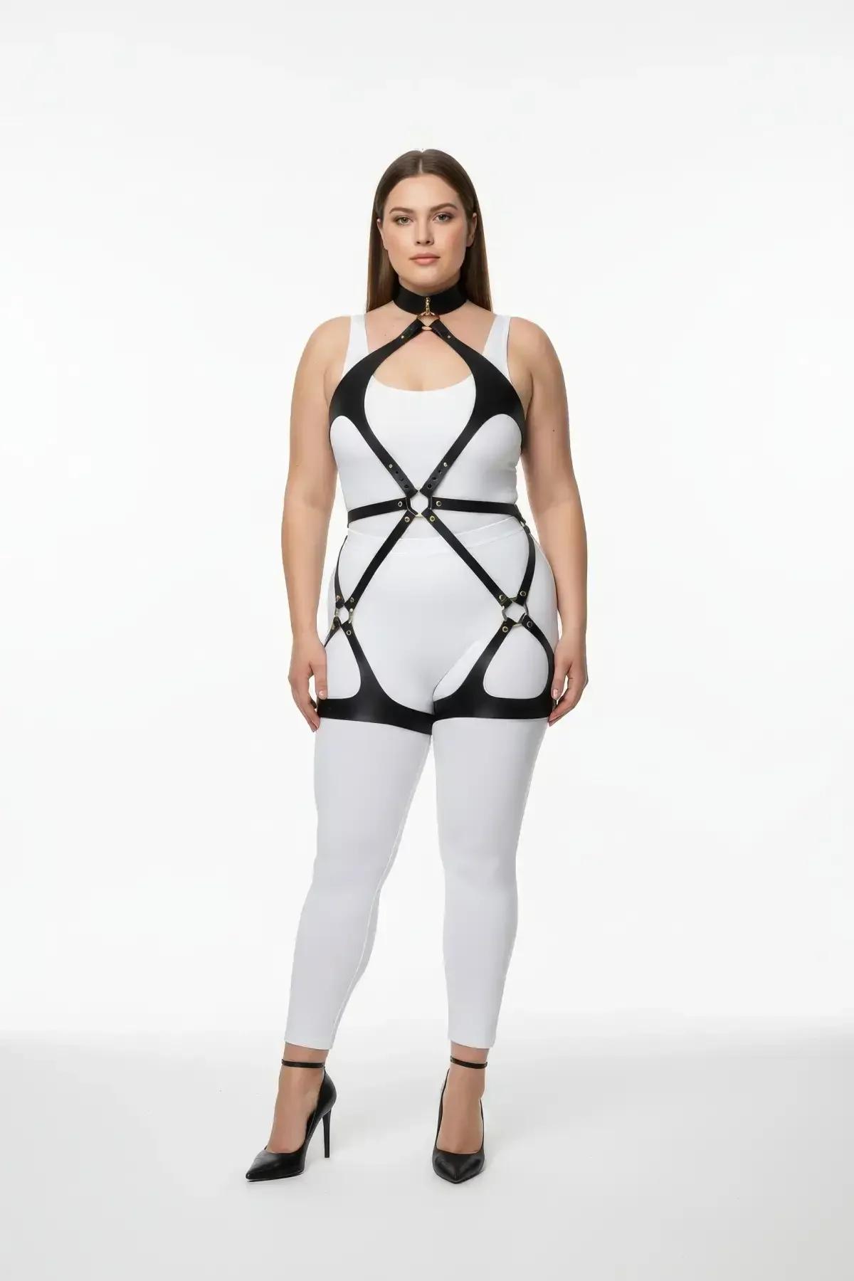Full Body Harness with Neck Collar and Thigh Straps