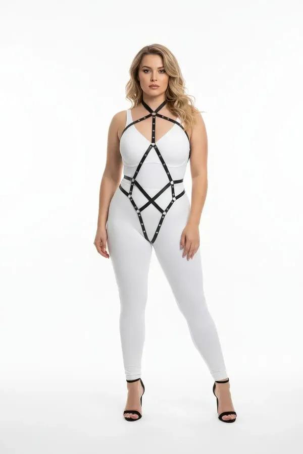 Full Body Harness with Strappy Diamond Design