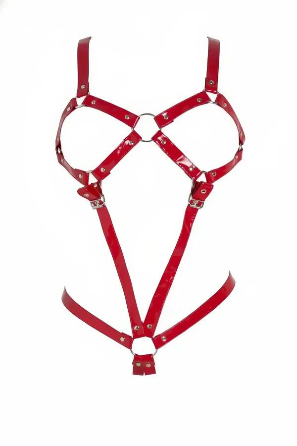 Shiny Faux Leather O-Ring Body Harness
