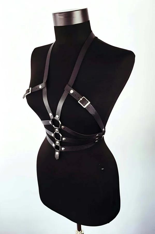 Strappy O-Ring Faux Leather Body Harness