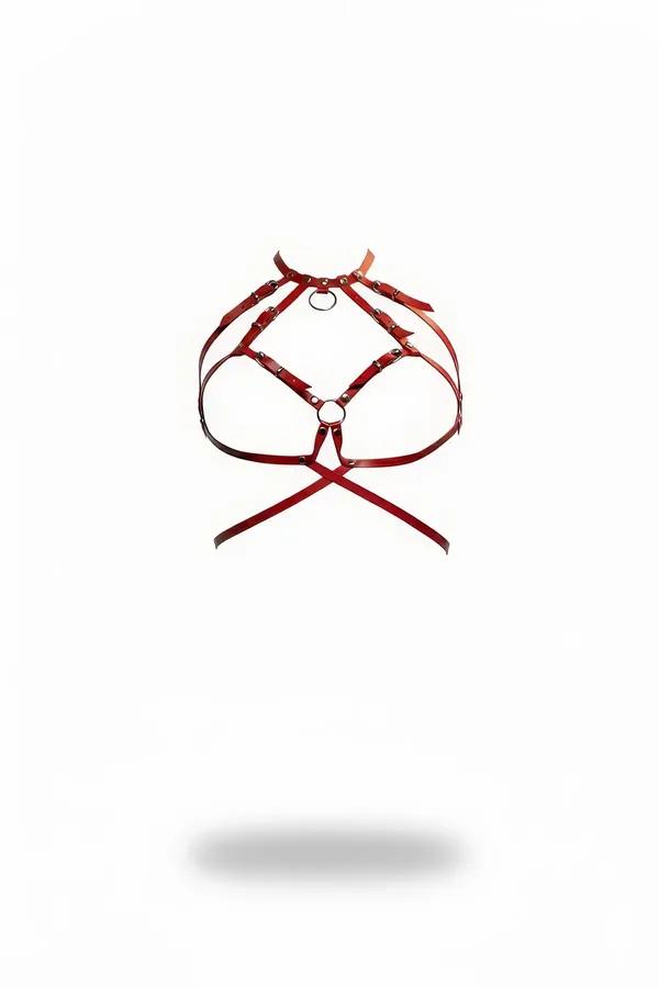 Caged Chest Harness with O-Ring Details