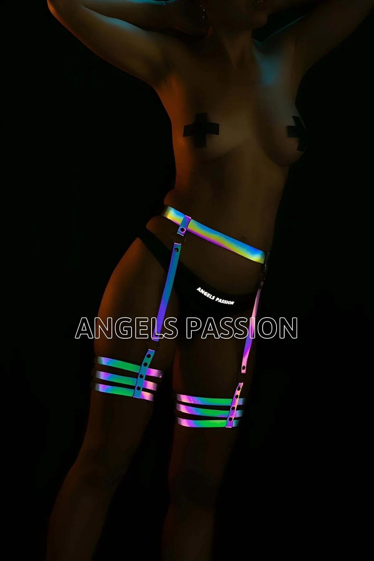 Holographic Reflective Waist and Thigh Harness Set