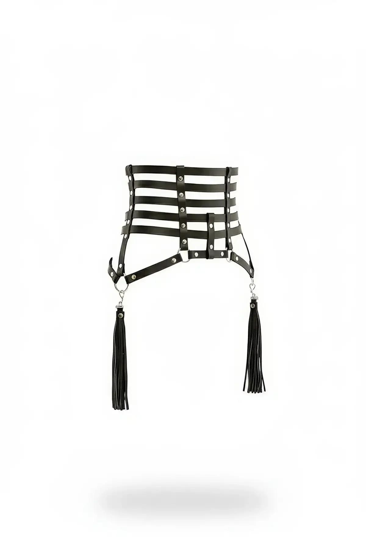 Caged Waist Harness with Detachable Fringe Tassels