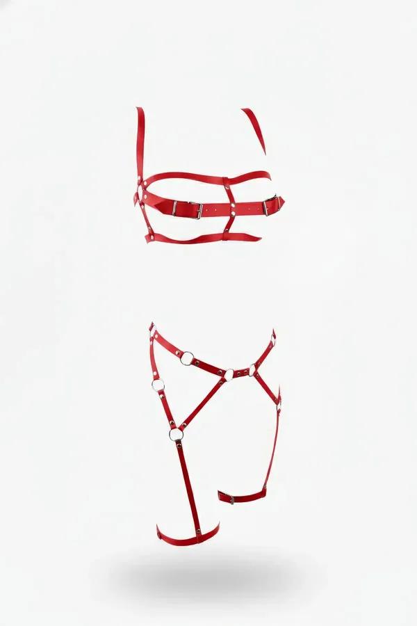 Ring Detailed Harness Set with Garters