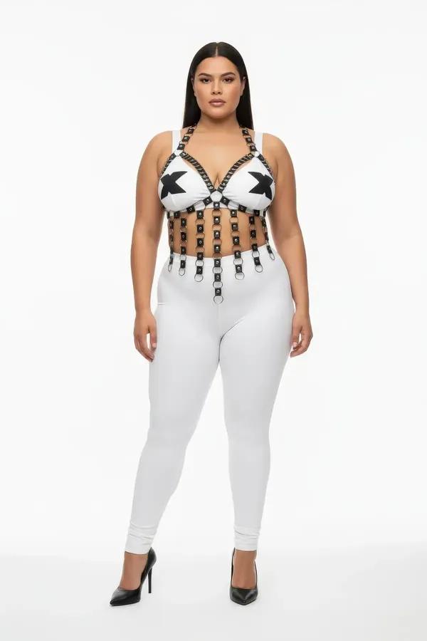 Strappy Chest Harness with O-Ring Accents