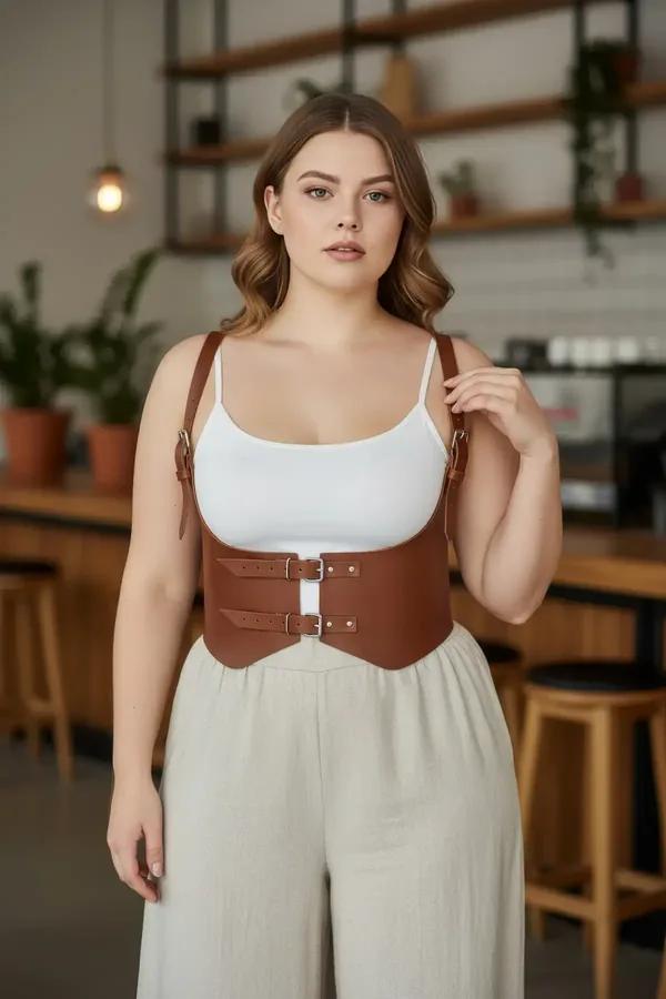 Underbust Harness Waist Belt with Shoulder Straps
