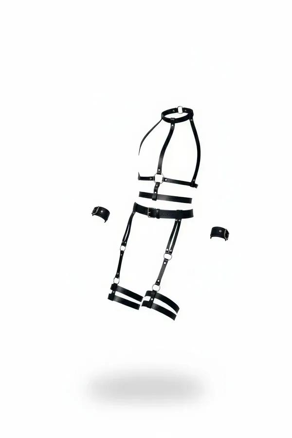 Full Body Harness Set with High Neck & Detachable Thigh Garters