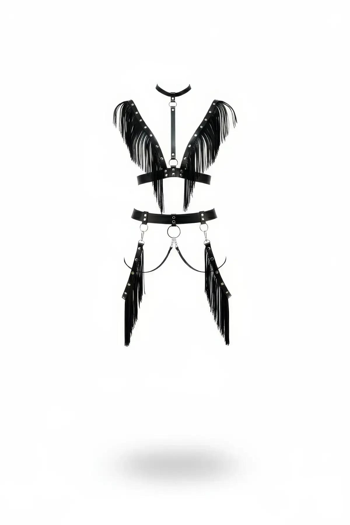 Fringed Full Body Harness with Choker and Waist Detailing