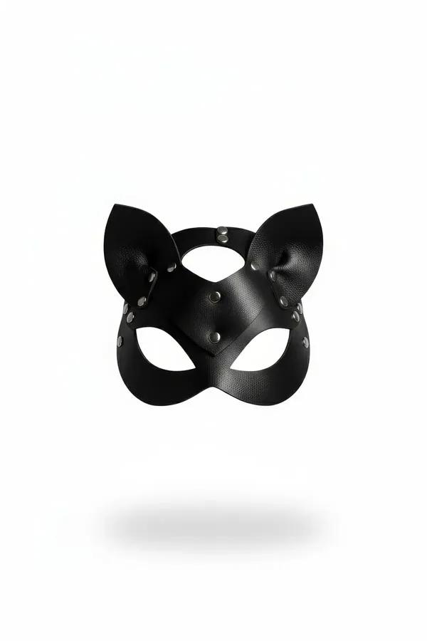 Faux Leather Cat Ear Mask with Stud Details