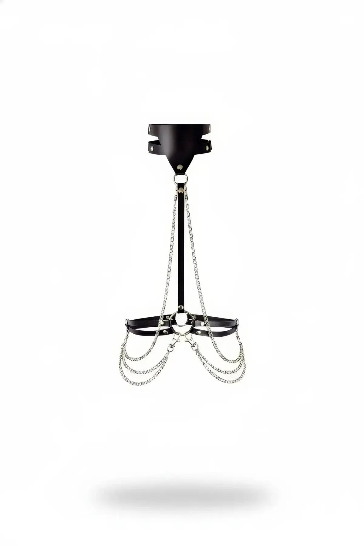 Full Body Harness with Draping Chain Accent