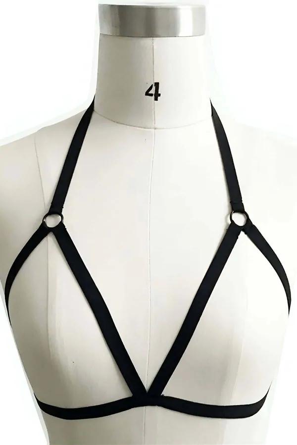 Strappy Chest Harness with O-Ring Detail