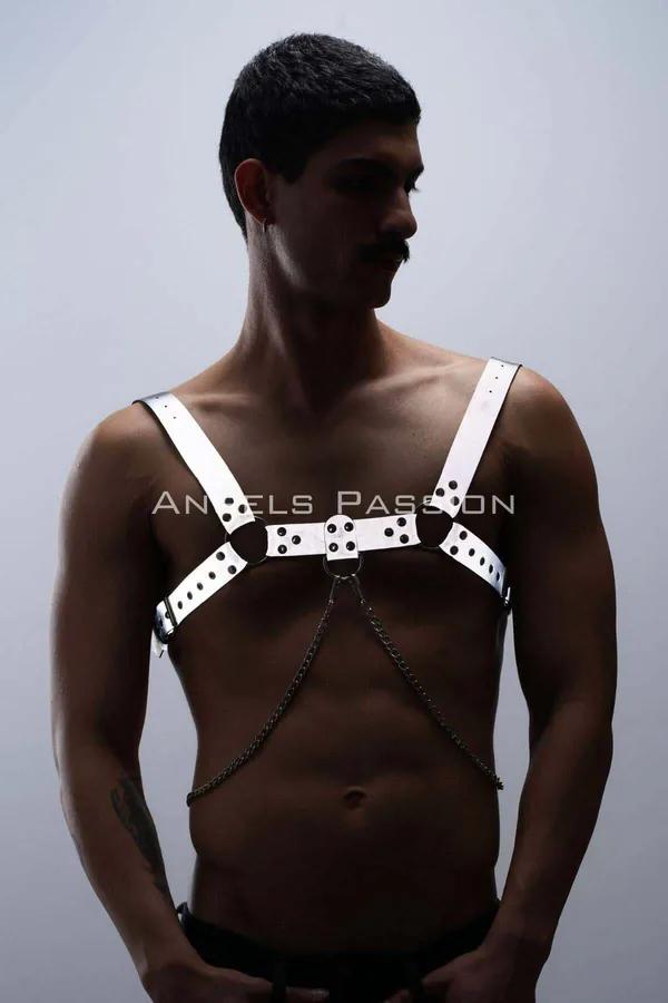 Reflective Chest Harness with Chain Detail