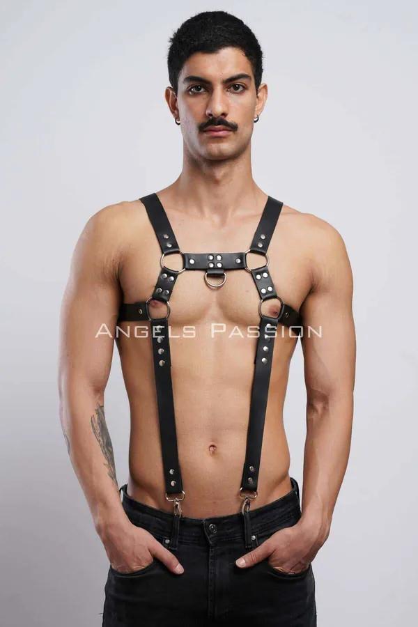 Strappy Chest Harness with O-Ring Detail