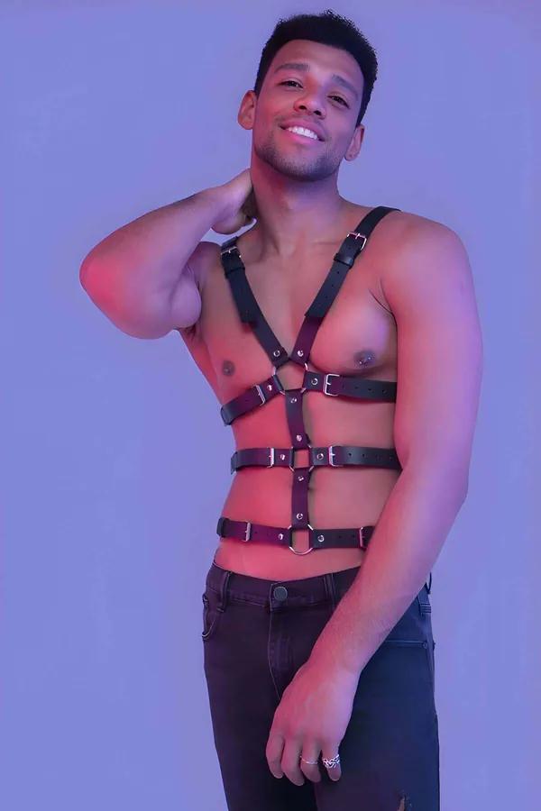 Adjustable Faux Leather Full Body Chest Harness