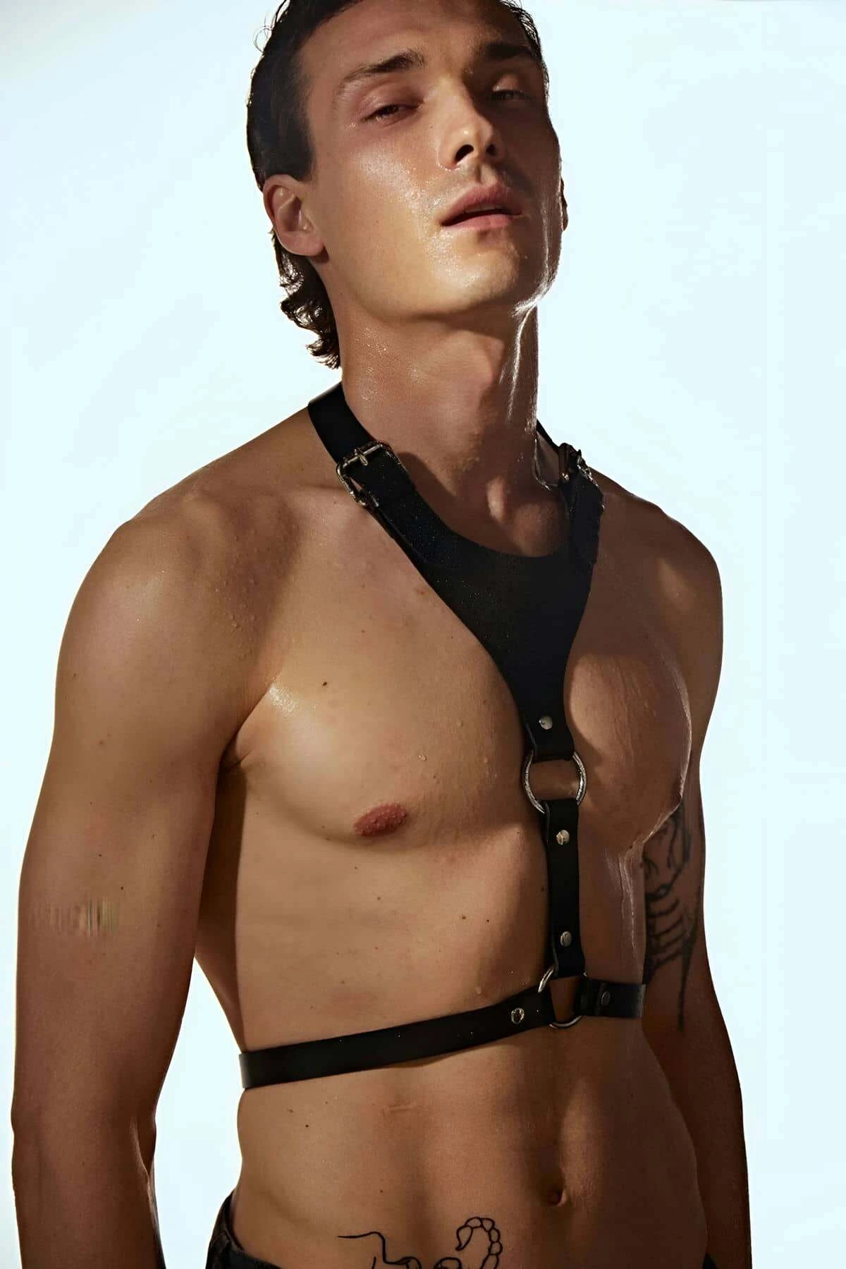 Men's V Chest Harness, Stylish Shirt Accessory - APFTM145
