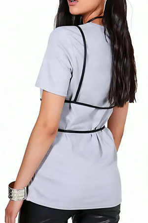 Stylish Leather Harness with Ring Detail - APFT184