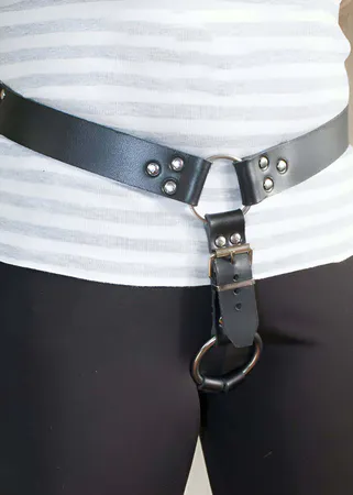 Men's Private Area Leather Harness - APFTM25