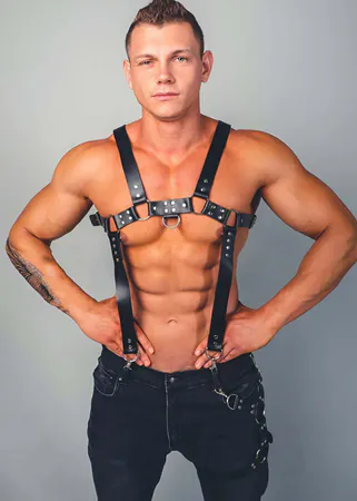 Fancy Men's Clothing Leather Harness - APFTM23