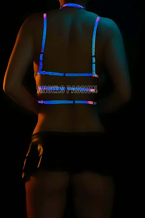 Underwear Models Colored Reflective Harness Over Chest