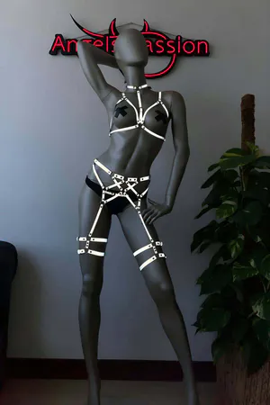 Club Dresses Sexy Glow in the Dark Reflective Harness Set - APFT444