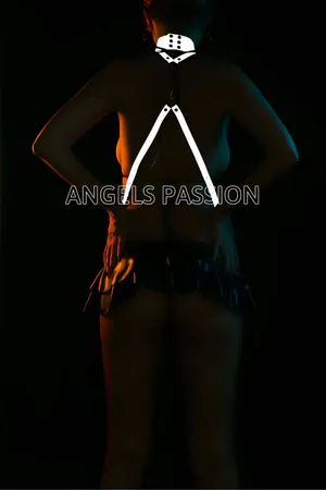 Sexy Reflective Chest Harness with Collar Detail - APFT404
