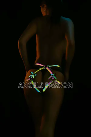 Sexy Harness with Colored Reflectors on Hips - APFT388