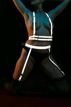 Glow in the Dark Sexy Reflective Garter Harness Set - APFT232