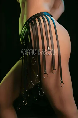 Tasseled Leather Skirt - Ring Detailed Moving Skirt - Stylish Harness Skirt - APFT579