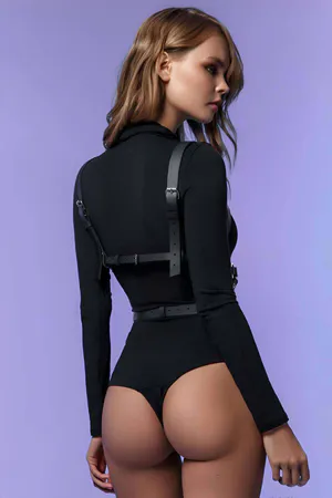 Sexy Stylish Harness Over Chest - Women's Leather Harness - Women's Leather Underwear - APFT580