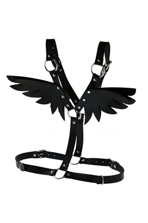 Stylish and Sexy Leather Harness with Wings - APFT642