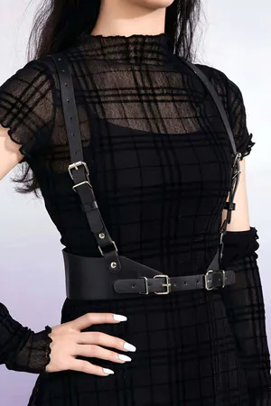Leather Harness Over Dress - APFT925
