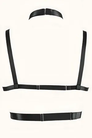 Sexy Rubber Chest Harness with Chain - APFT926