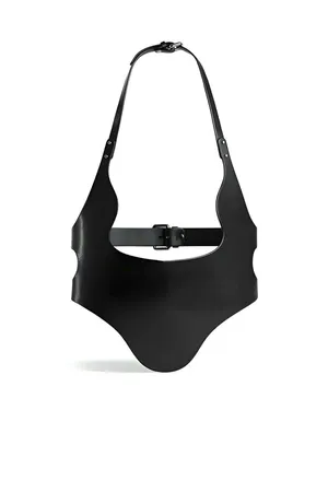 Stylish Corset Belt with Chain Mask Detail, Stylish Leather Belt - APFT1136