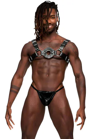 Men's Leather Chest Harness, Fancy Wear, Men's Leather Underwear - APFTM151