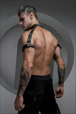 Stylish Men's Harness with Neck - Biceps and Shoulder Detail - APFTM171