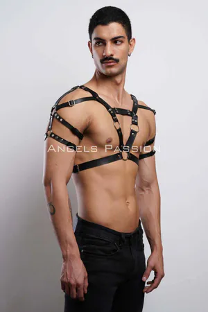 Men's Harness, Men's PartyWear, Leather Men's Party Dress Accessory - APFTM6