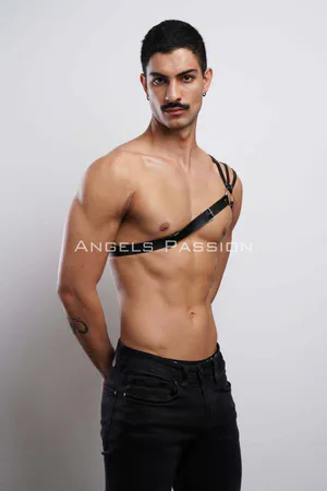 Stylish Men's Shoulder Harness with Shoulder Detail - Men's Chest Harness - APFTM45