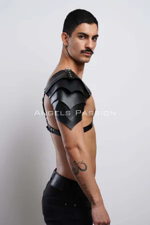 Two Shoulder Detailed Gladiator Harness, Stylish Men's Harness Costume, Gladiator Men's Costume - APFTM161