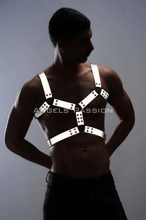 Men's Chest Harness - Reflective (Reflected in the Dark) Chest Harness - APFTM78