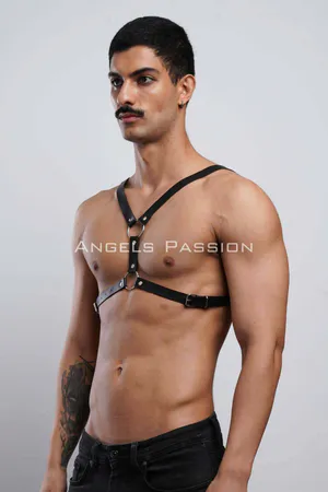 Men's Leather Chest Harness, Men's Fancy Wear, Clubwear, Partywear - APFTM44