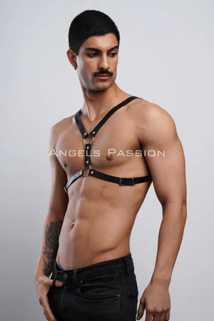 Men's Leather Chest Harness, Men's Fancy Wear, Clubwear, Partywear - APFTM44