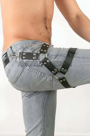 Men's Leather Leg Accessory, Men's Trouser Leg Accessory - APFTM51