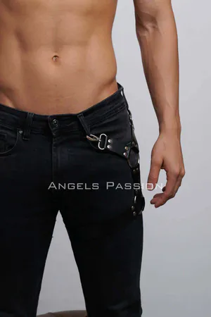 Leather Leg Accessory, Men's Trouser Leg Accessory - APFTM51