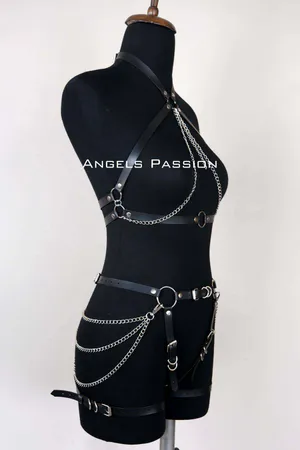 Leather Body Harness, Women's Leather Fancy Wear - APFT1084