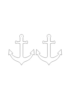 White Reflective Anchor Earrings, Stylish Laser Cut Earrings - APBJ020